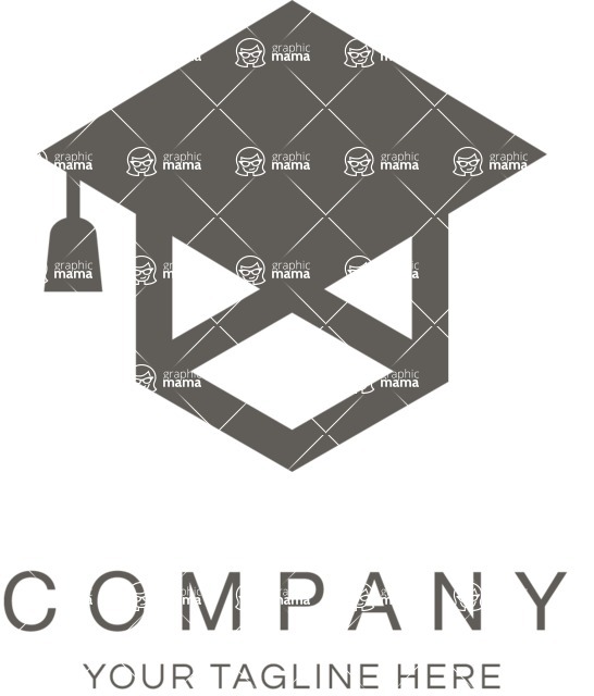 Business Logo Templates - vector graphics in a pack from GraphicMama - Education Logo Design with a Graduation Hat